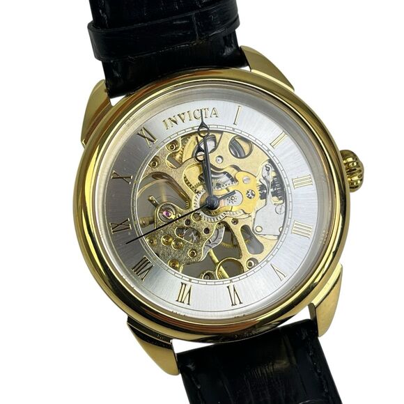 Invicta Specialty Mechanical Men’s Watch 42mm Black Gold Water Resistant 31154 - Picture 2 of 8